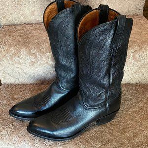 Lucchese "Carson M1020" Black Leather Boots - 11D